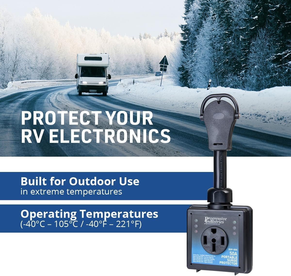 Progressive Industries SSP-50X Portable RV Surge Protector – 50 Amp Smart Surge Protection for Campground Power - Image 3