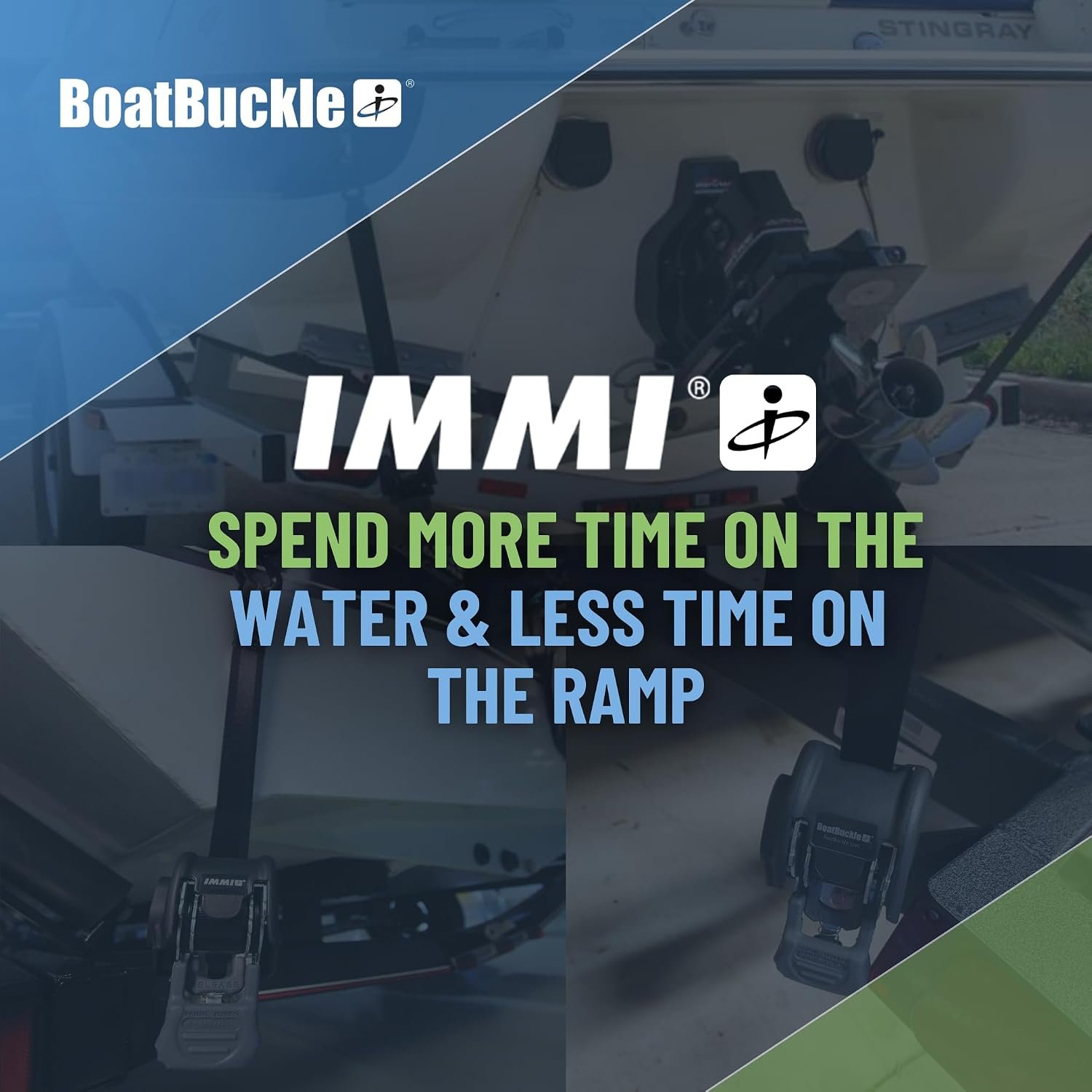 IMMI BoatBuckle F106877 Retractable Transom Tie-Down Pair – 1in Self-Storing Marine Trailer Securement Straps - Image 8
