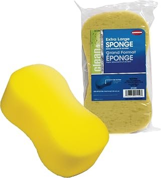 Carrand 40102 Giant Bone Car Wash Sponge – 8.75 x 4.75 x 3in Extra-Absorbent Yellow Foam Cleaning Sponge