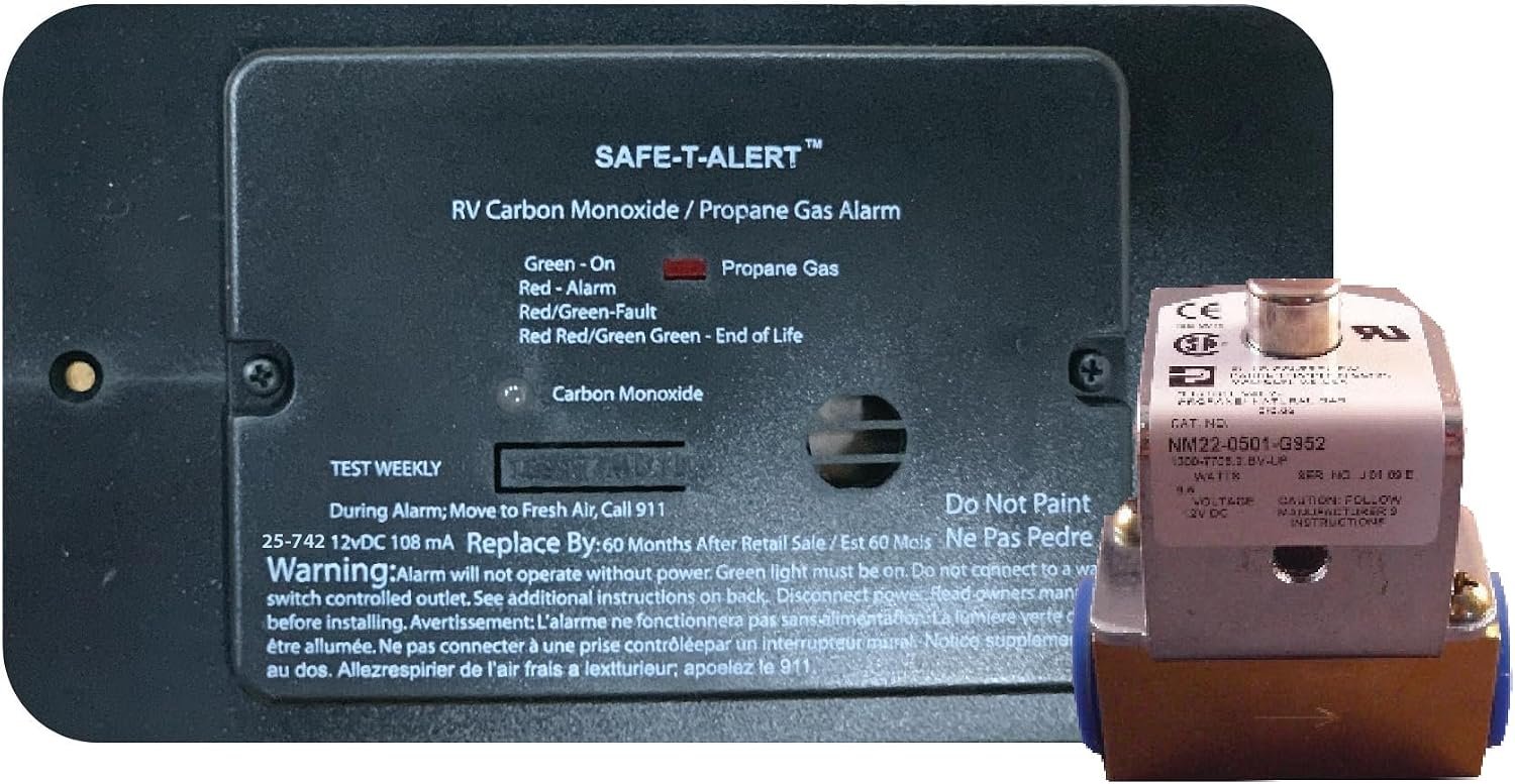 MTI Industries 42RBLTRKIT Combination Carbon Monoxide & Propane Alarm – Dual Gas Detector with Black Housing for RV Applications