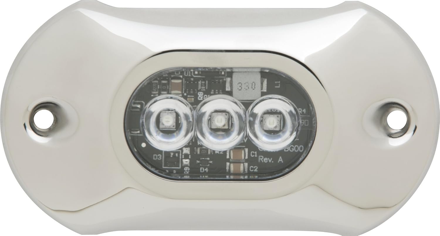 Attwood 66UW03B7 Blue Underwater LED Light – 3 LED Surface Mount Fixture – 12/24V Marine Illumination - Image 2