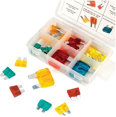 Performance Tool W5370 Automotive Fuse Assortment – 120-Piece ATC/ATO Blade Fuse Kit with Common Amp Ratings and Storage Case