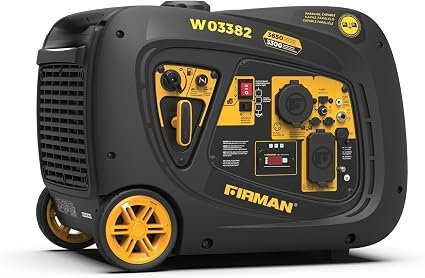 Firman W03382 Portable Inverter Generator – 3650 Starting Watts with Electric Start, CO Alert, and RV-Ready Power