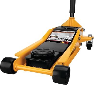 Performance Tool W1645 Low Profile Floor Jack – 3.5 Ton Capacity with 3.5in to 20.5in Lift Range and Dual Pistons