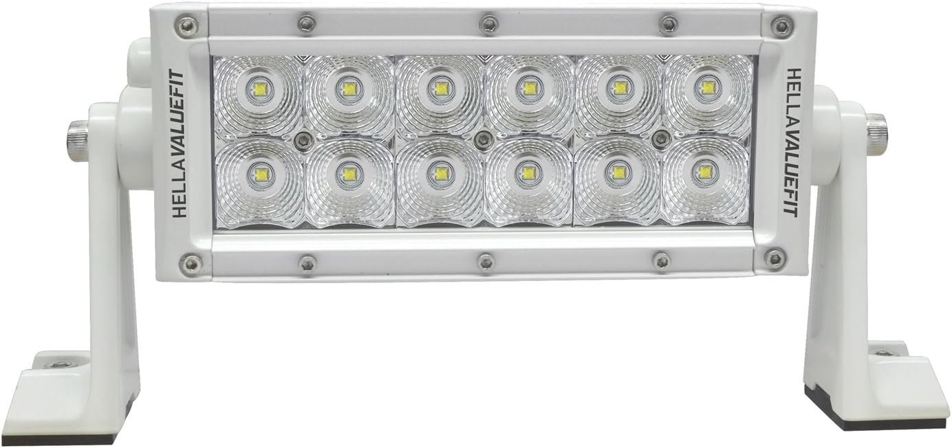 HELLA Lights Sport Series LED Light Bar – 12 LEDs – 8in Flood Beam – Black Off-Road Driving Light - Image 3