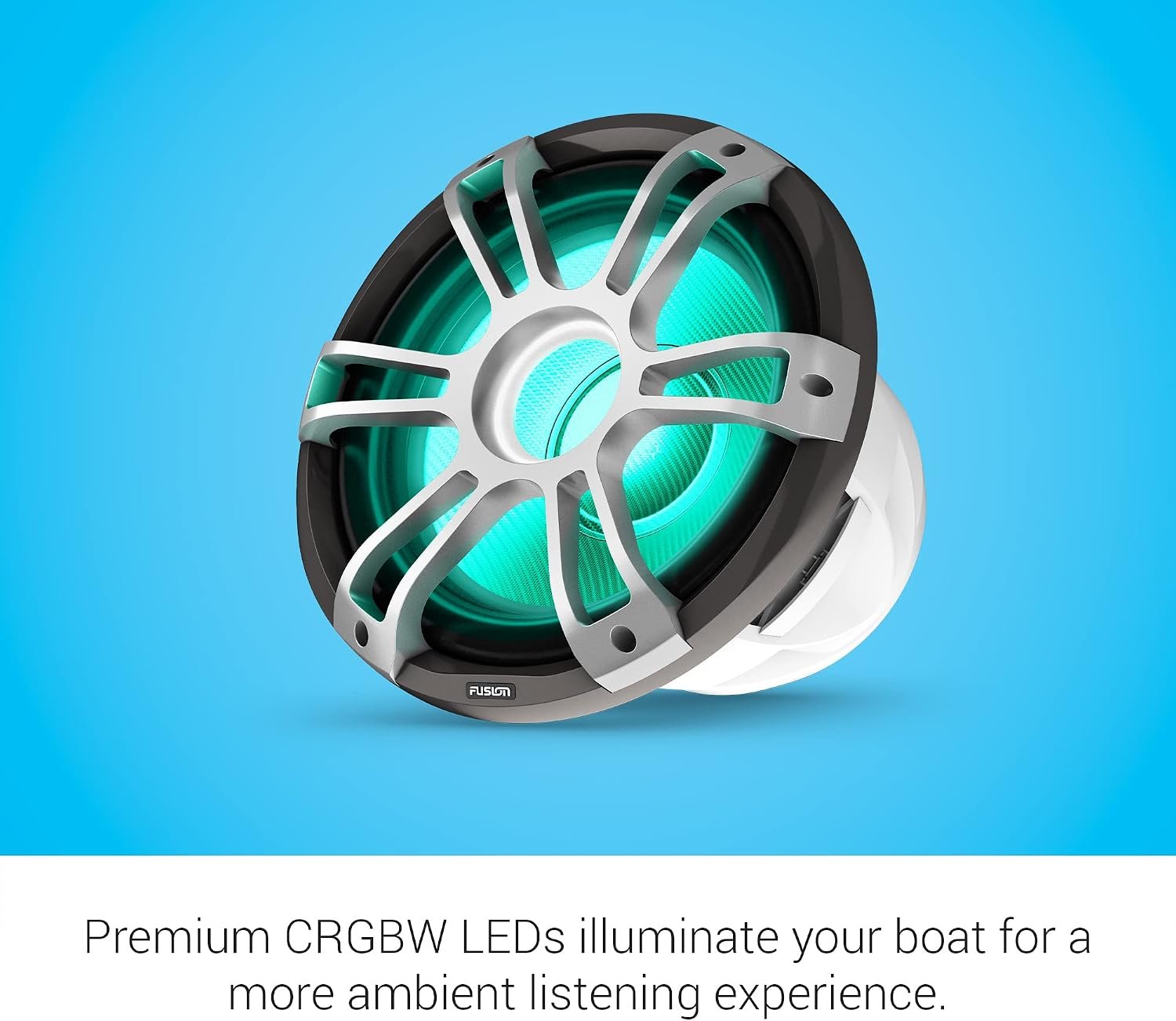 Fusion Signature Series 3i 12in Marine Subwoofer – 1400W Peak Power, Sports Gray Grille, CRGBW LED Lighting - Image 5