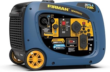 Firman WH03041 Dual Fuel Inverter Generator – 3200 Starting Watts with Recoil Start for Gasoline and Propane Use