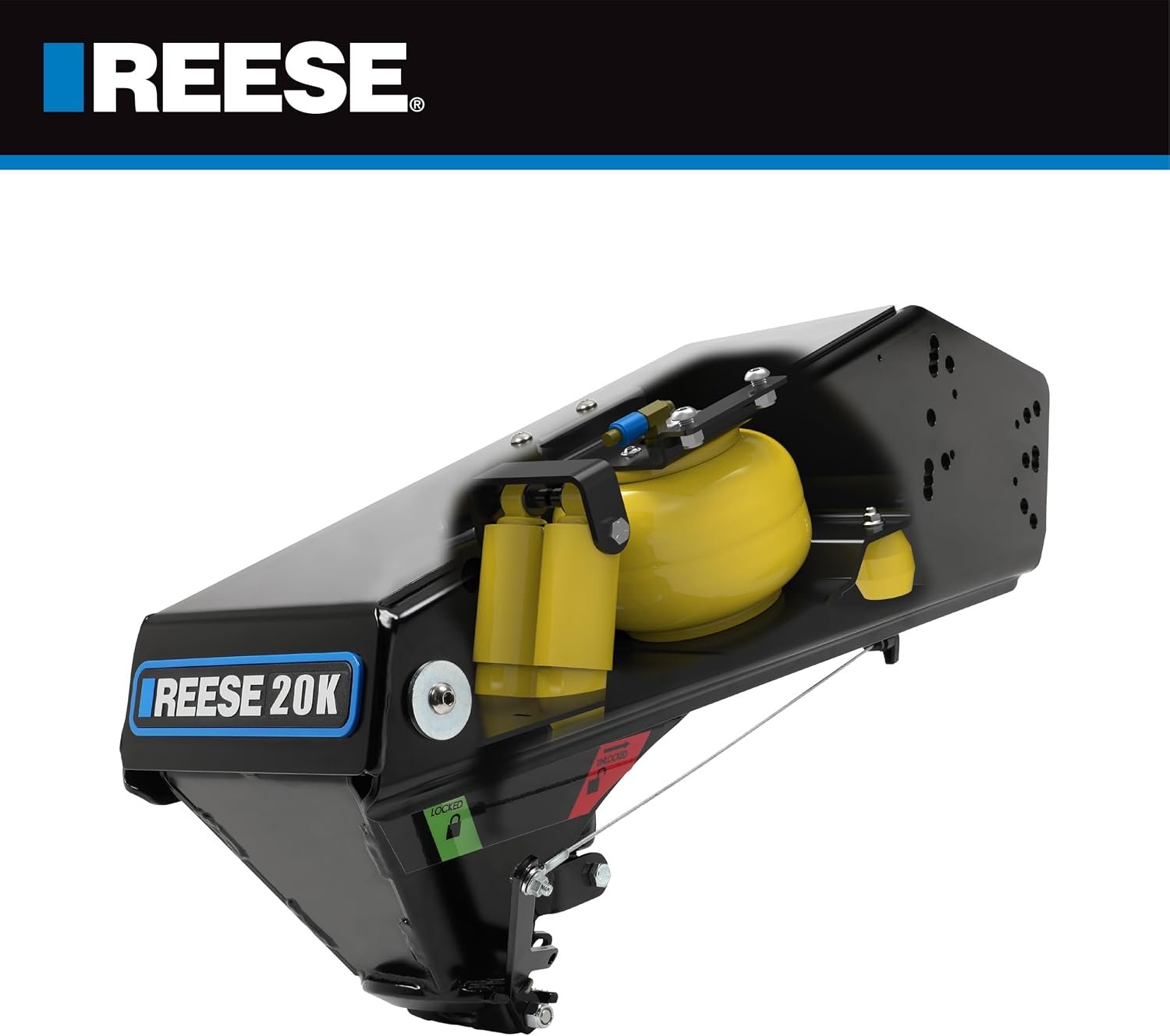 Reese 94716 Goose Box 16K 5th Wheel Pin Box – Gooseneck Ball Connection with Integrated Air Ride Design - Image 5