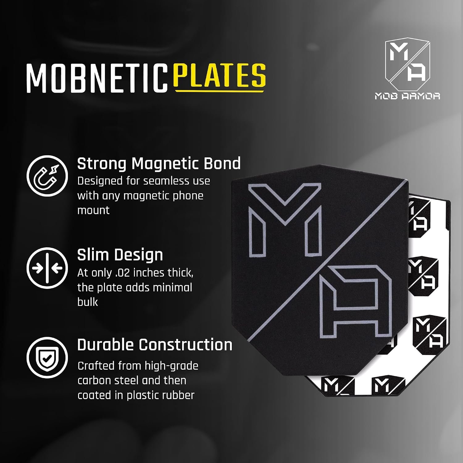 Mob Armor MobNetic Plates 2-Pack MOBNPLACC – Replacement Magnetic Mount Plates for Smartphones and Devices - Image 3