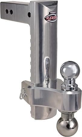 Trimax TRZ12ALHD Adjustable Aluminum Hitch – 12in Drop/Rise Heavy-Duty Receiver Hitch with Pin & Clip Included