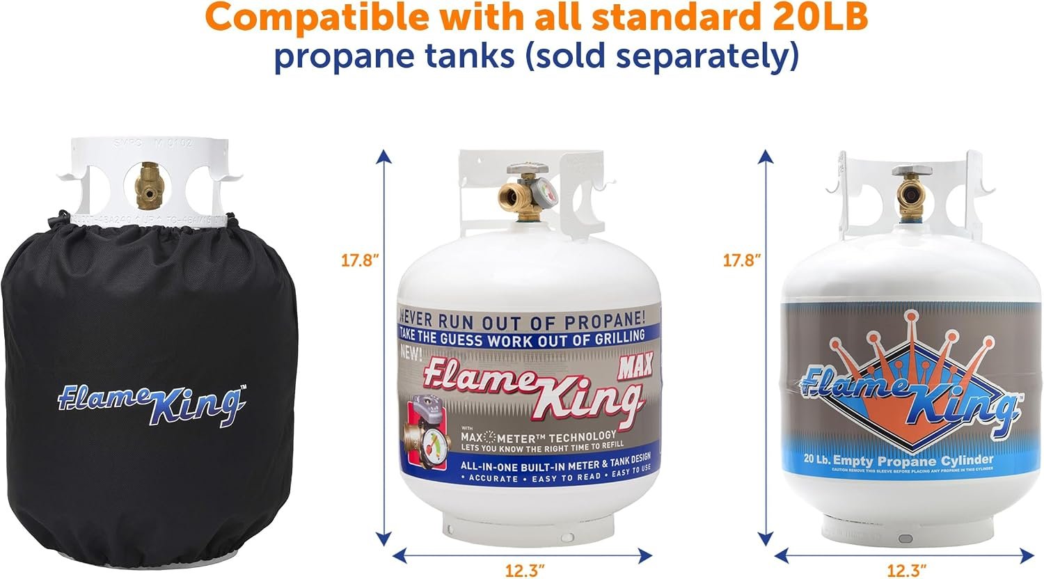 Flame King PTC01 Black Propane Tank Cover – Protective Fabric Cover for Standard 20 lb LP Cylinders - Image 2