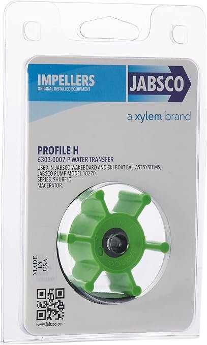 Jabsco 63030-0007-P Flexible Impeller Kit – Positive Drive Replacement Impeller for Marine Pump Service Applications