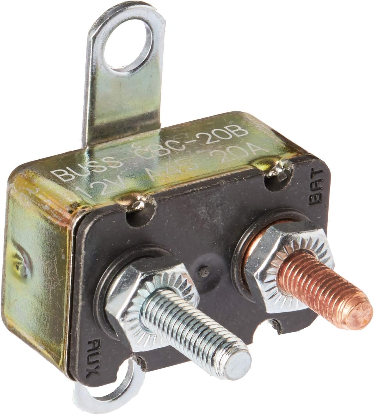 Bussmann CBC20B 90-Degree Metal Circuit Breaker – 20 Amp Rating, Manual Reset, Automotive Circuit Protection - Image 2