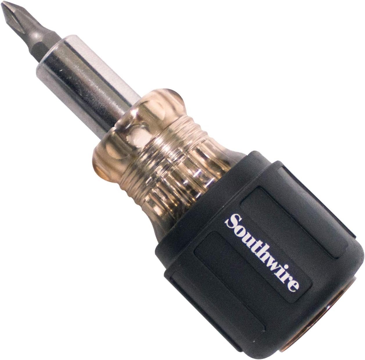 Southwire SDS6N1 Stubby Multi-Bit Screwdriver – 6-in-1 Design, Compact Handle, Phillips and Slotted Bits Included