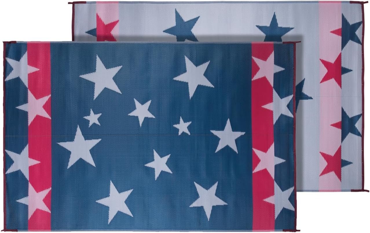 Faulkner 68865 Work & Play Patriotic Patio Mat – 36in x 68in Outdoor RV and Camping Ground Mat - Image 4