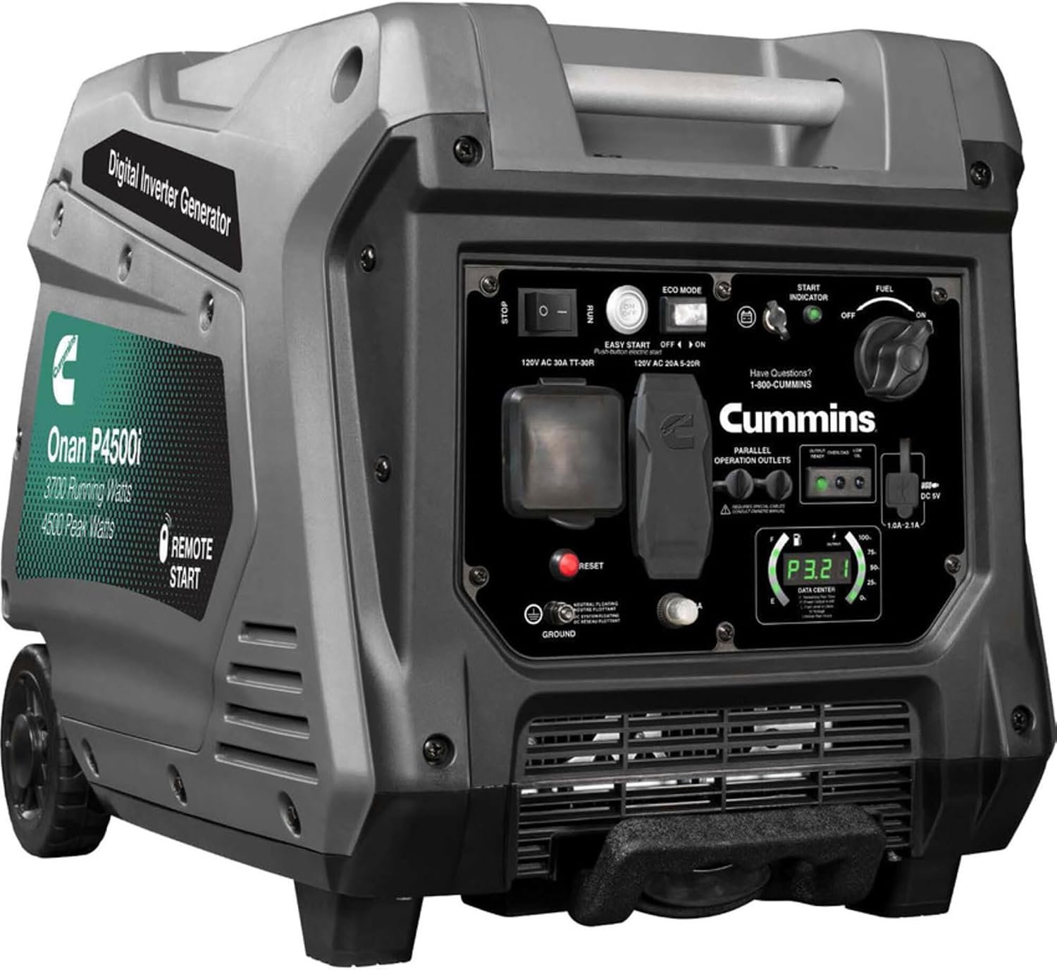 Cummins Onan A074Z436 P4500i Inverter Generator – 4500 Peak Watts with Electric Start, RV-Ready Outlet, and Portable Design