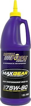 Royal Purple 1300 Max Gear 75W-90 Synthetic Gear Oil – 1 Quart High-Performance Differential Lubricant with Synslide Technology