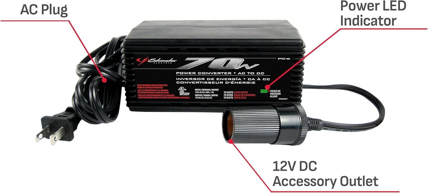 Schumacher PC6 DC to AC Power Converter – Portable Power Inverter for Mobile Electronics and Small Appliances - Image 6
