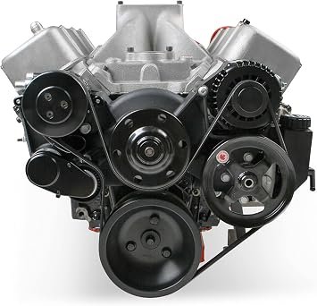 Holley 202-42BK Mid-Mount Accessory Drive System – Black Finish – Big Block Chevy Front Drive Kit