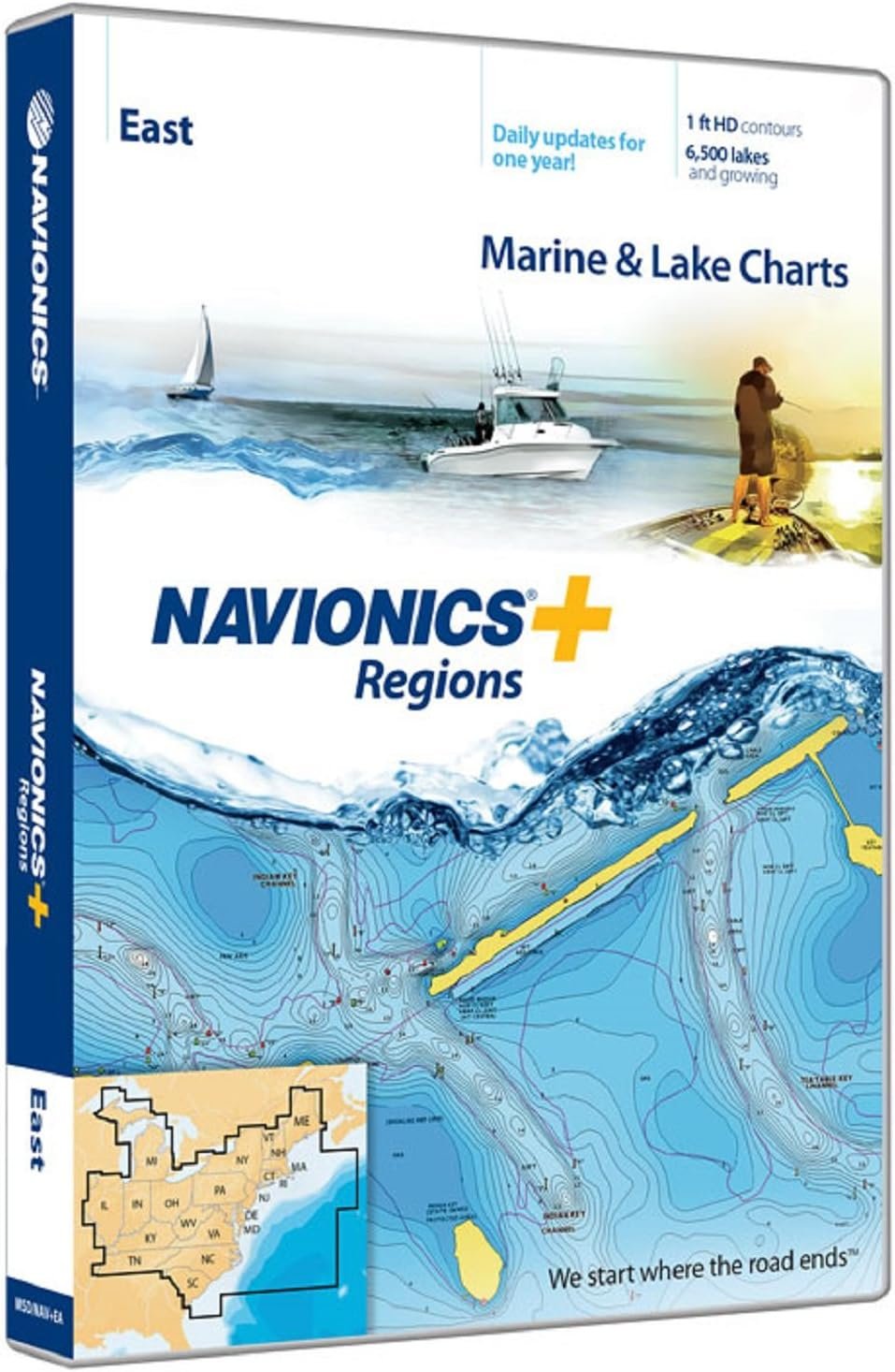 Navionics U.S. East 010-C1370-30 Marine Chart Card – Coastal and Inland Navigation Mapping with SonarChart HD Bathymetry