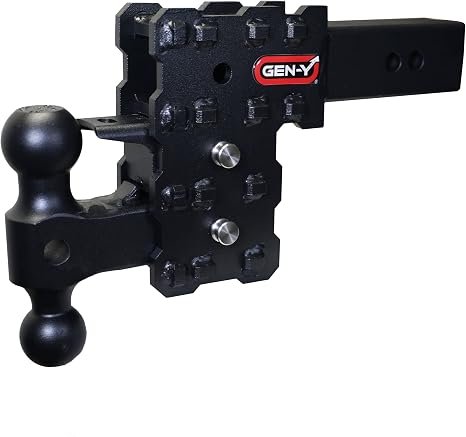 Gen-Y Hitch GH2423X Phantom-X Adjustable Hitch – 2.5in Solid Shank, 5in Drop with 16K Towing Capacity