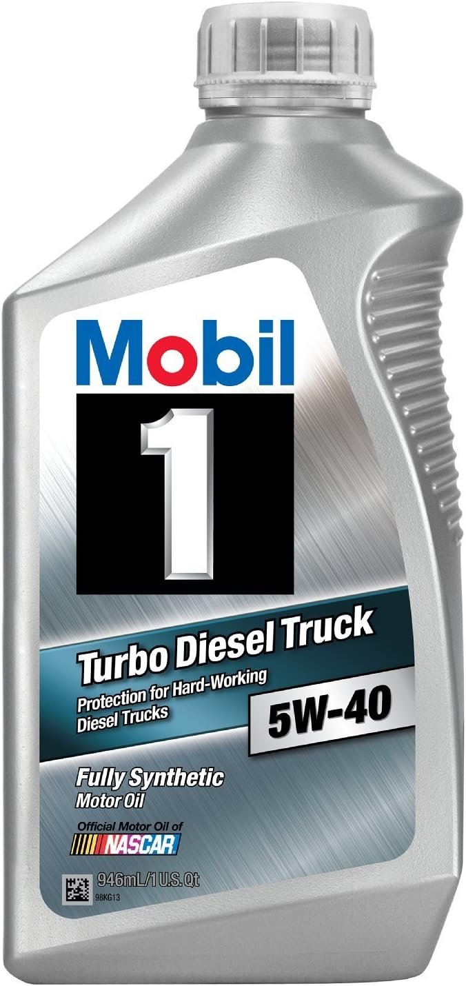 Mobil 122253 Turbo Diesel Truck 5W-40 Full Synthetic Motor Oil – Heavy-Duty Engine Protection, Six 1-Quart Bottles
