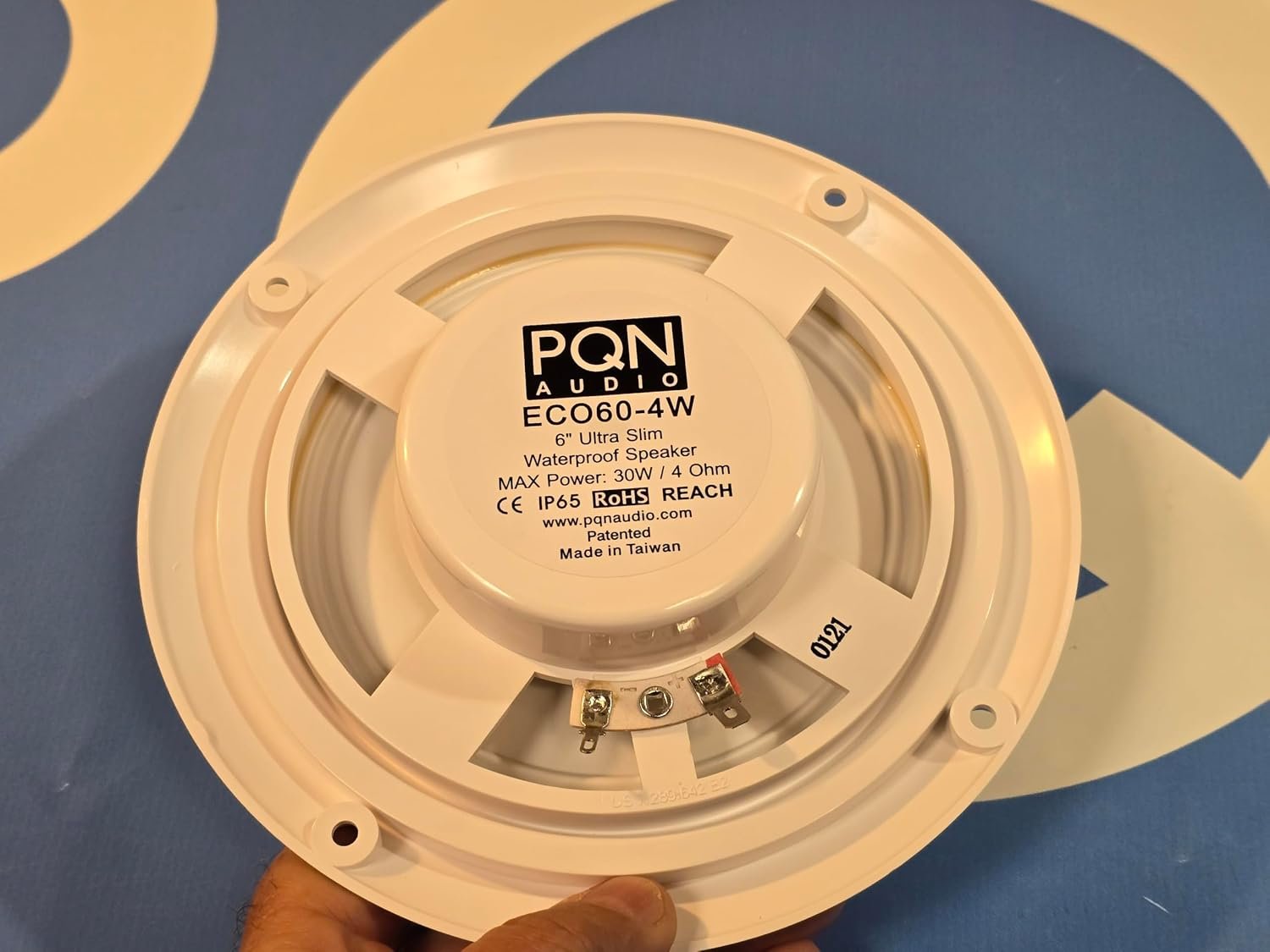 PQN Audio ECO604W 6 Inch Ultra-Slim Waterproof Speakers – 30W Max, 1in Mount Depth, IP65 Rated White Pair - Image 4