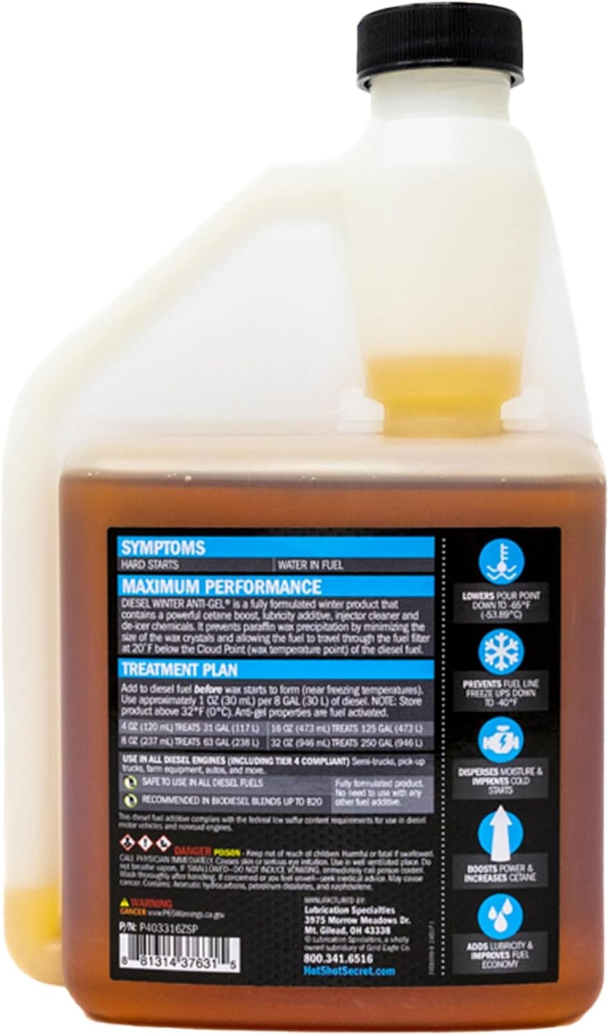 Hot Shot's Secret P403316ZS Diesel Winter Anti-Gel – 16oz Squeeze Bottle Fuel Treatment for 125 Gallons with Cold Weather Protection - Image 2