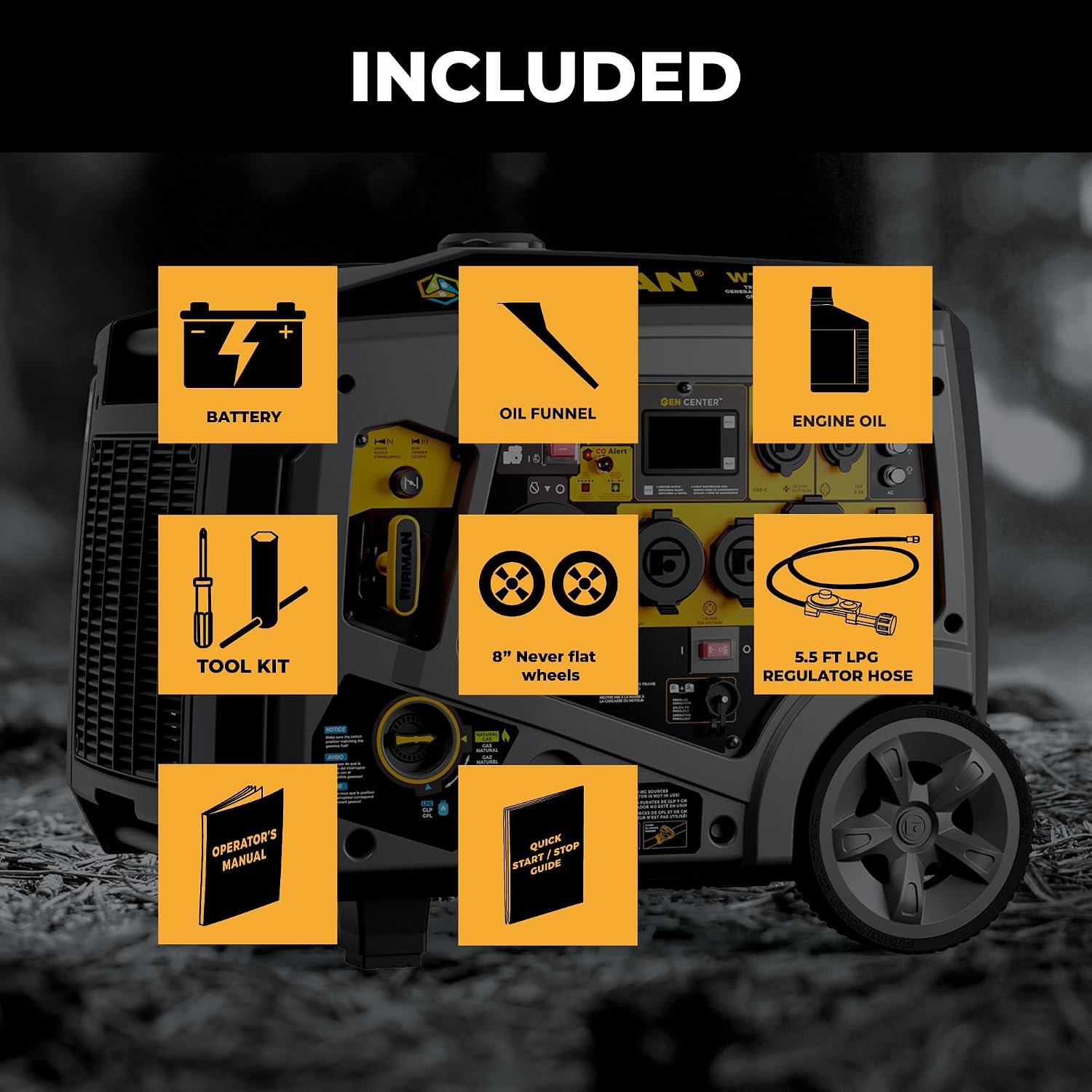 Firman WT05571 Tri Fuel Portable Inverter Generator – 5500 Starting Watts with Gasoline, Propane, and Natural Gas Operation - Image 6
