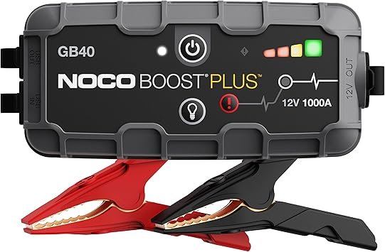 NOCO GB40 Boost Plus 1000A Lithium Jump Starter – 12V Battery Booster, USB Power Bank, 100-Lumen LED Light