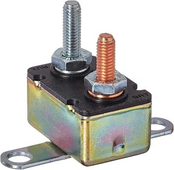 Bussmann CBC20B 90-Degree Metal Circuit Breaker – 20 Amp Rating, Manual Reset, Automotive Circuit Protection