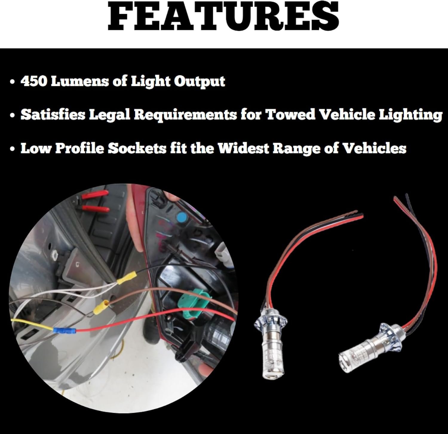 Roadmaster 152LED Taillight Wiring Kit with LED Bulbs – Independent Towed Vehicle Lighting System – LED Bulb Conversion - Image 3