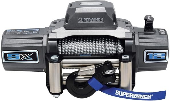 Superwinch 1712200 SX12 Electric Winch – 12000 lb Capacity, 3/8 in x 85 ft Steel Wire Rope, IP68 Rated