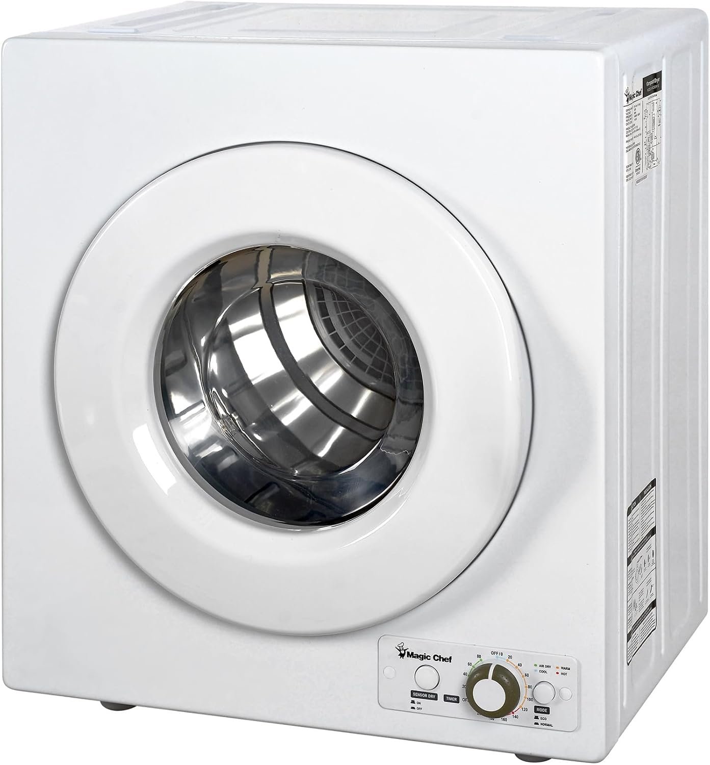 Magic Chef MCSDRY1S Compact Electric Dryer – 2.6 Cu Ft Capacity – 120V Operation – Portable Laundry Solution - Image 2