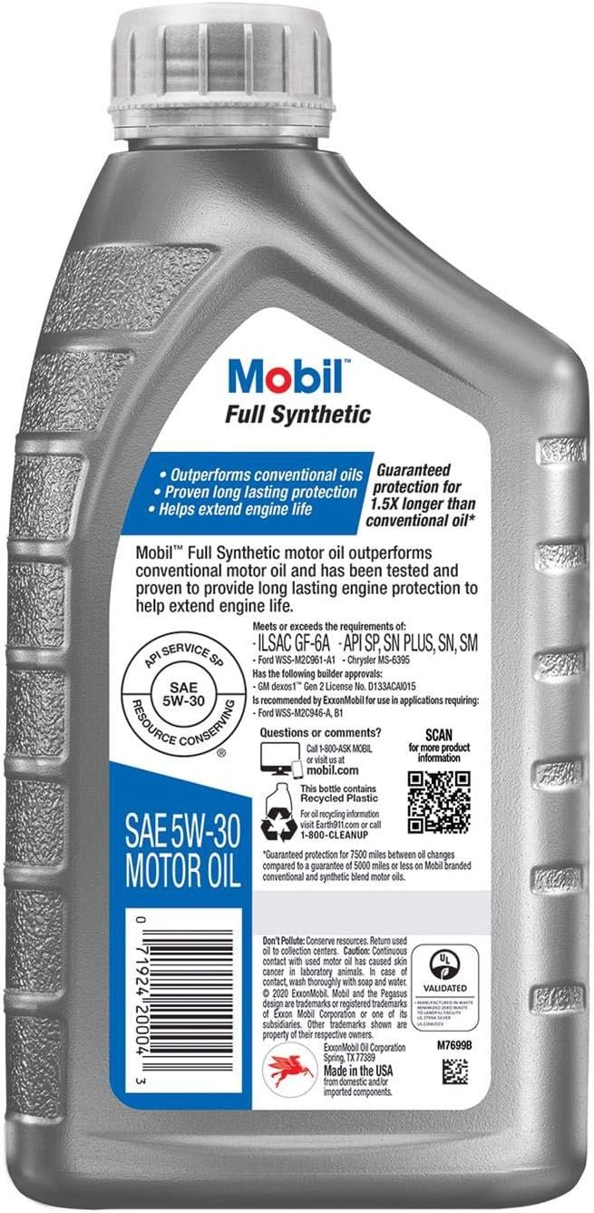Mobil 125195 Full Synthetic 5W-30 Motor Oil – Advanced Engine Protection Formula in Six 1-Quart Bottles - Image 2