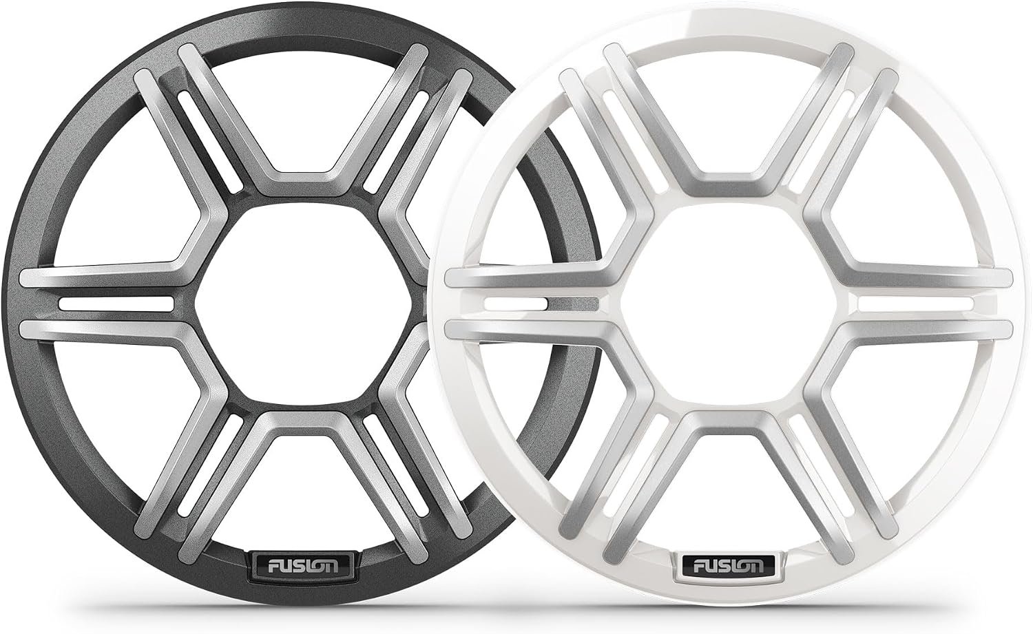 Fusion Apollo 8.8in LED Marine Speakers – 520W Peak Power, Dual-Hue CRGBW Lighting, Sports White Grilles Pair