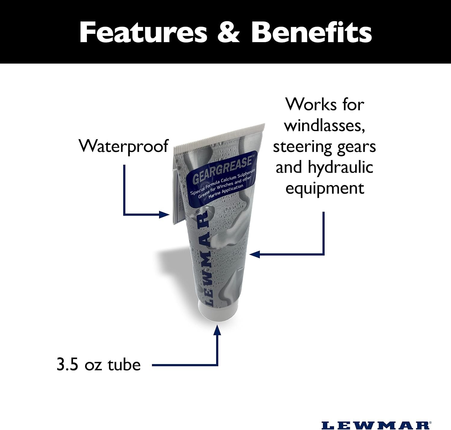 Lewmar 19701000 Winch Grease Tube – 3.5 oz Marine Lubricant for Lewmar Winches and Deck Hardware Maintenance - Image 2