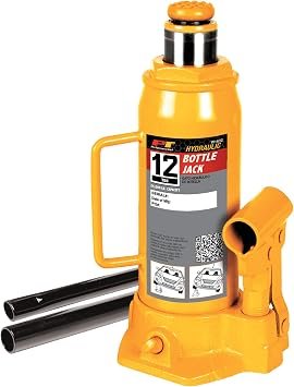 Performance Tool W1632 Hydraulic Bottle Jack – 12 Ton Capacity with Adjustable Lift Screw and Steel Construction