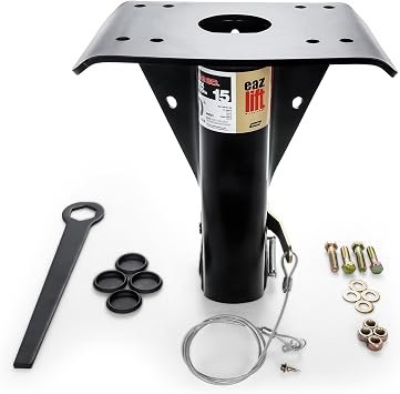 Camco 48501 Gooseneck Adapter – 15in Fifth-Wheel to Gooseneck Trailer Adapter for Pickup Towing