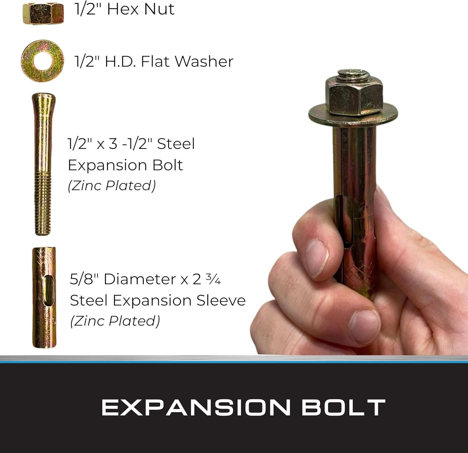 Tie Down 59125 Concrete Slab Anchor – 3in Double Head Ground Anchor with Expansion Bolt Mount and Black Finish - Image 6