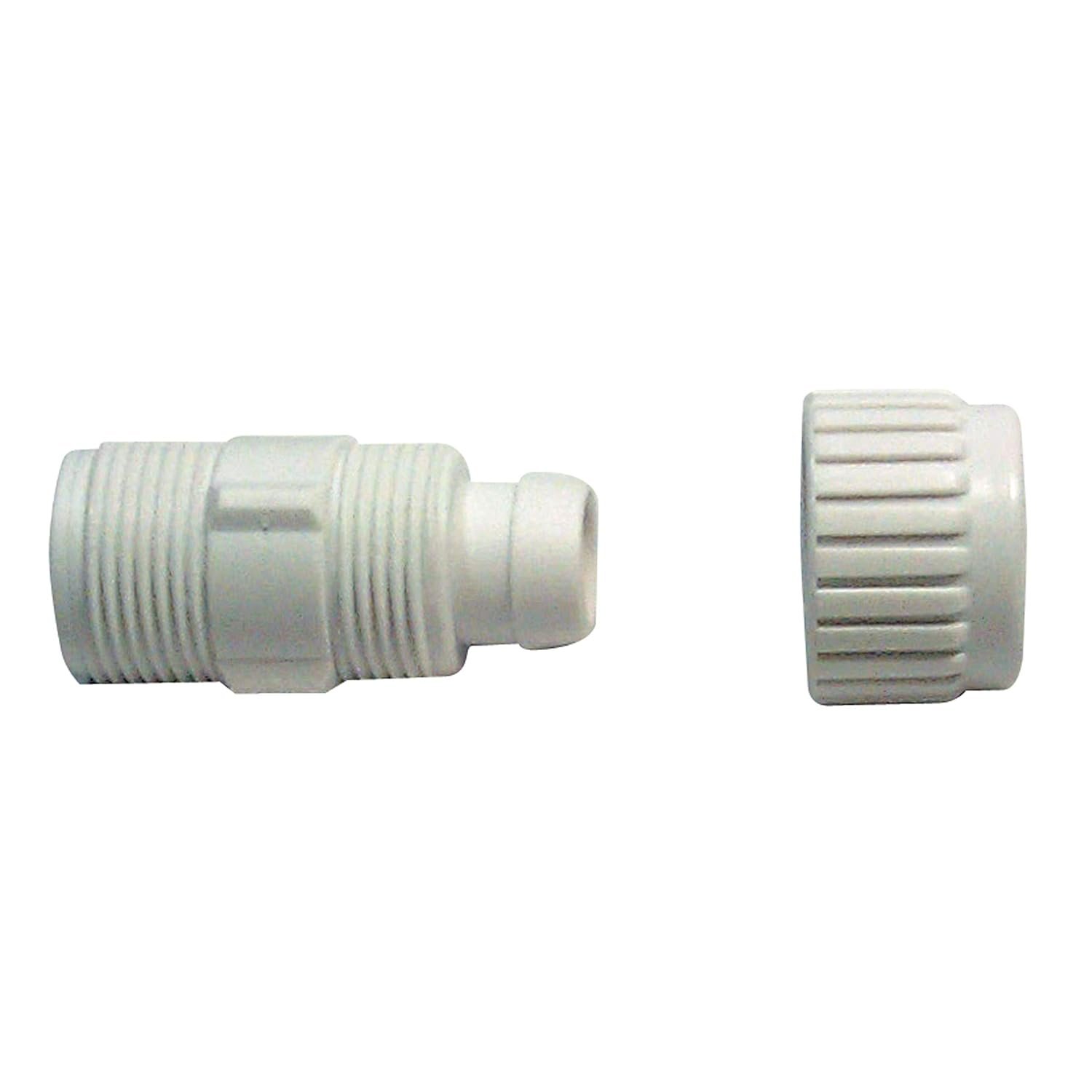 Elkhart Supply Flair-It 16842 Straight Adapter – 1/2in PEX x 1/2in Male Pipe Thread, White Plastic