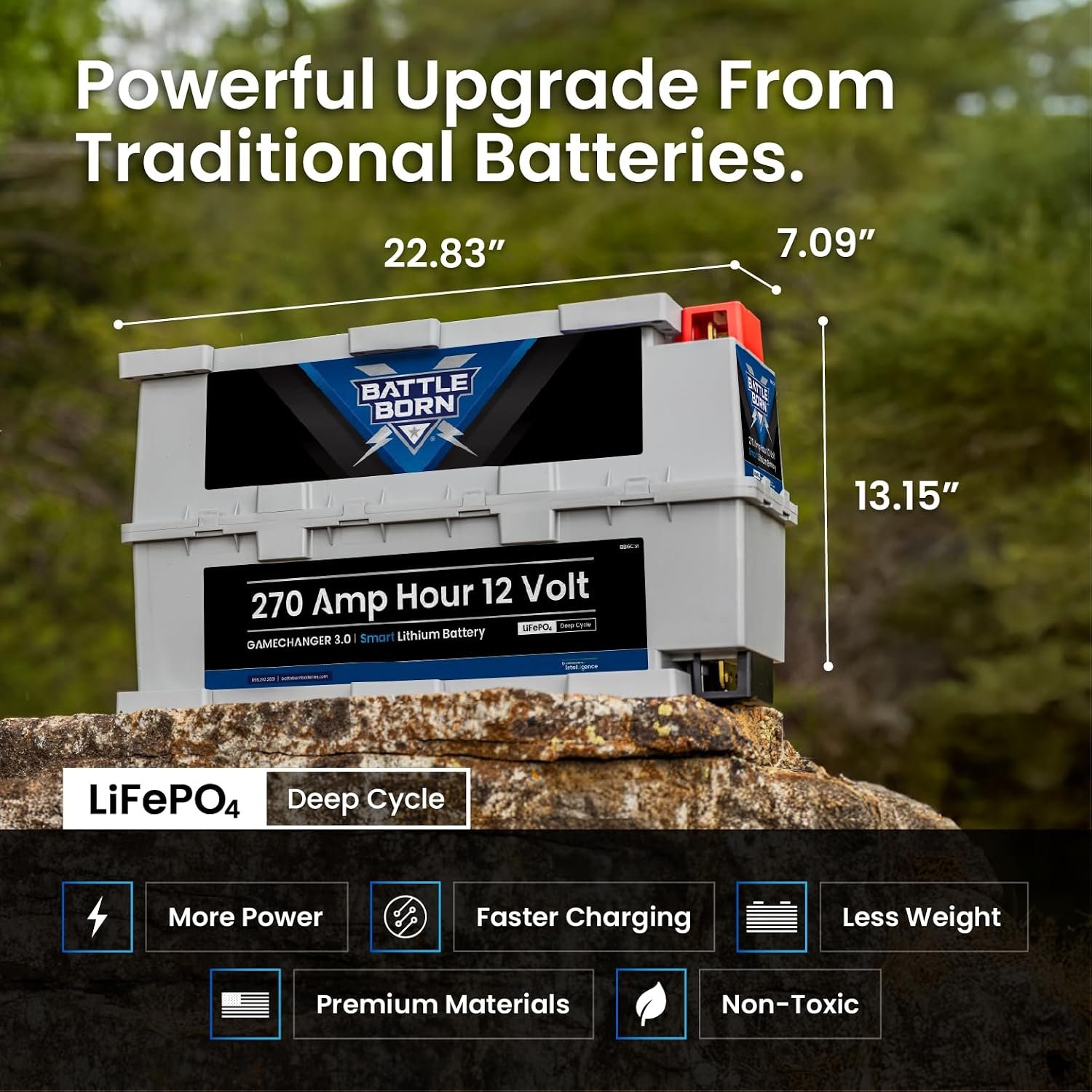 Battle Born BBGC3IH LiFePO4 Battery – 270Ah 12V Heated GC3 Battery, Internal Heating and Bluetooth Monitoring - Image 3