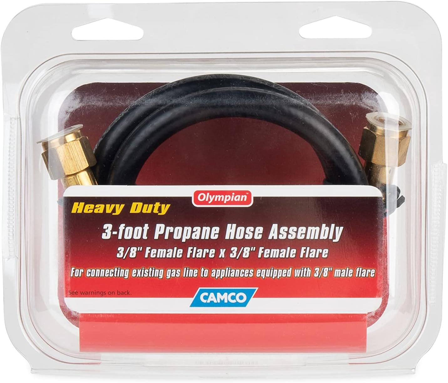 Camco 59913 Propane Hose Assembly – 3ft LP Gas Hose with Dual 3/8in Female Flare Connections - Image 4