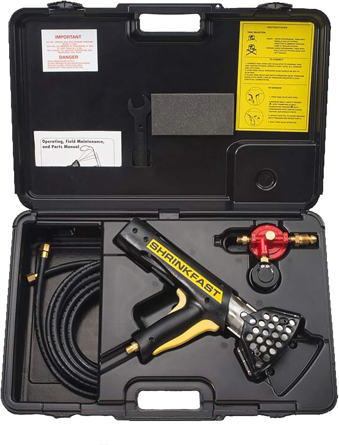 Dr. Shrink Shrinkfast 998 Propane Heat Tool – 212000 BTU Industrial Shrink Wrap Gun with Adjustable Regulator Kit