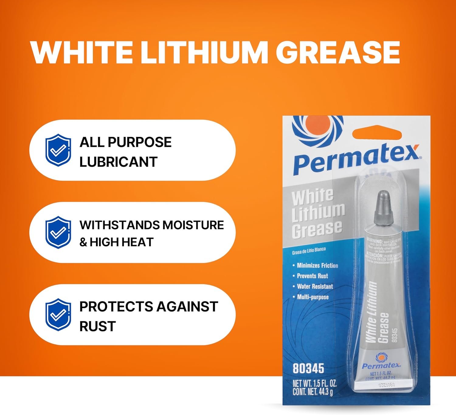 Permatex 80345 White Lithium Grease – Multi-Purpose Lubricant Tube for Hinges, Latches, Tracks and Metal Components - Image 3