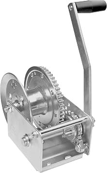 Reese Towpower 143100 Hand Winch with Brake – 1,500 lb Capacity, Single-Speed Operation, Zinc-Plated Steel Frame