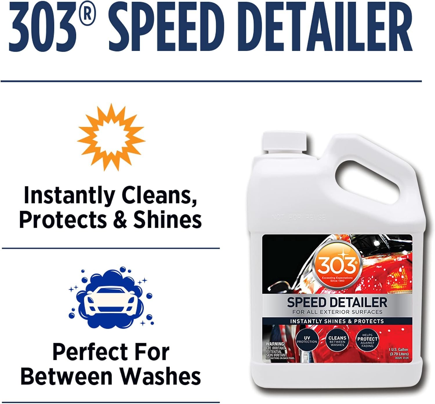 303 Products 30229 Speed Detailer – 128 oz Spray Detailer with Streak-Free Finish for Automotive Paint and Chrome - Image 2