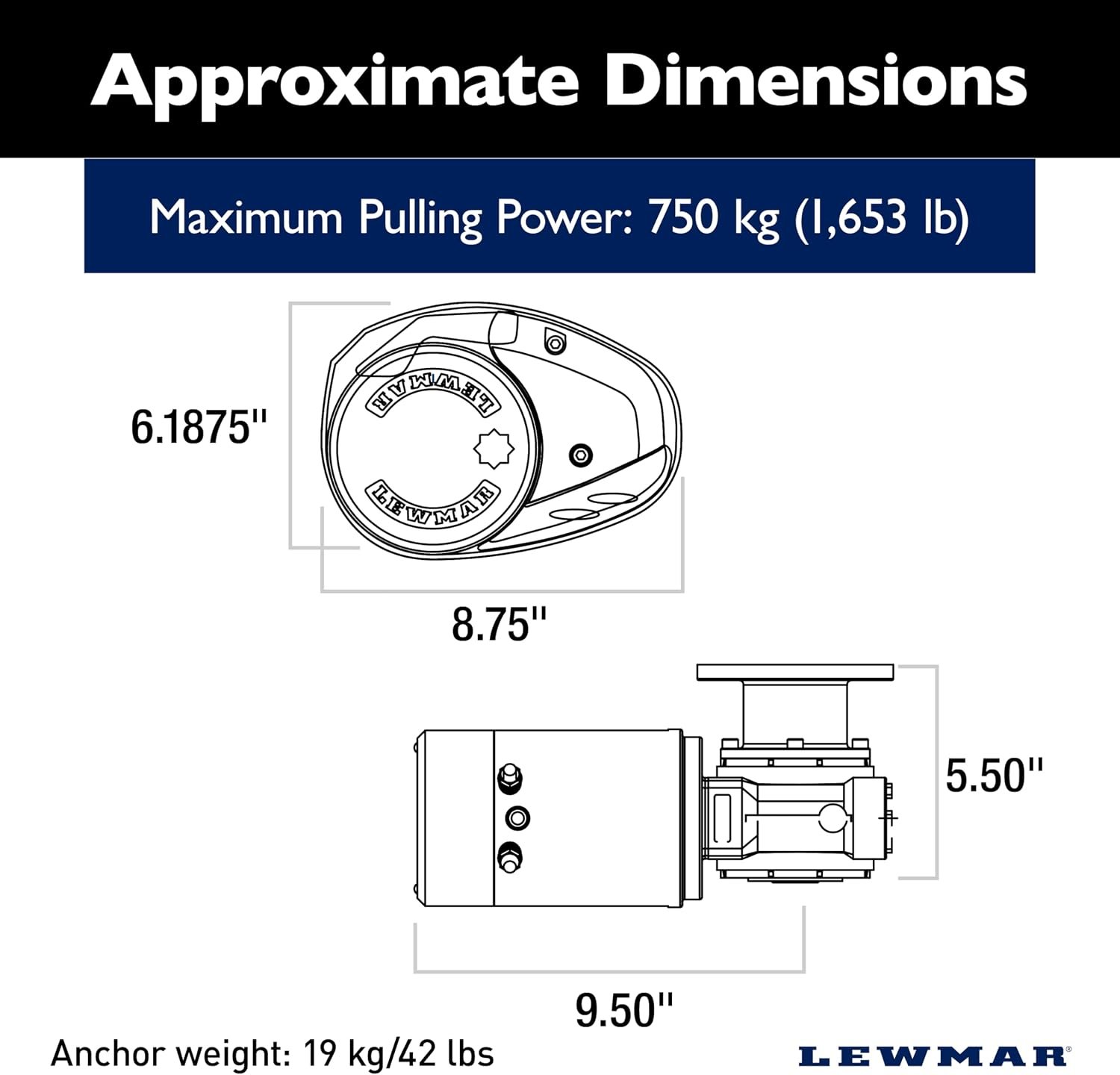 Lewmar V1 GO 12V Windlass Kit – Compact Vertical Anchor Windlass with Gypsy-Only Operation for Small to Mid-Size Boats - Image 2