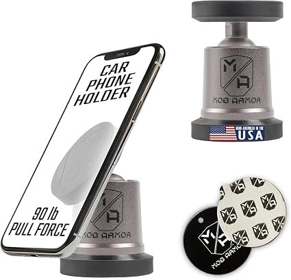 Mob Armor MobNetic Maxx MOBNMXGM Magnetic Phone Mount – Gun Metal Finish with Dual-Neodymium Magnet System
