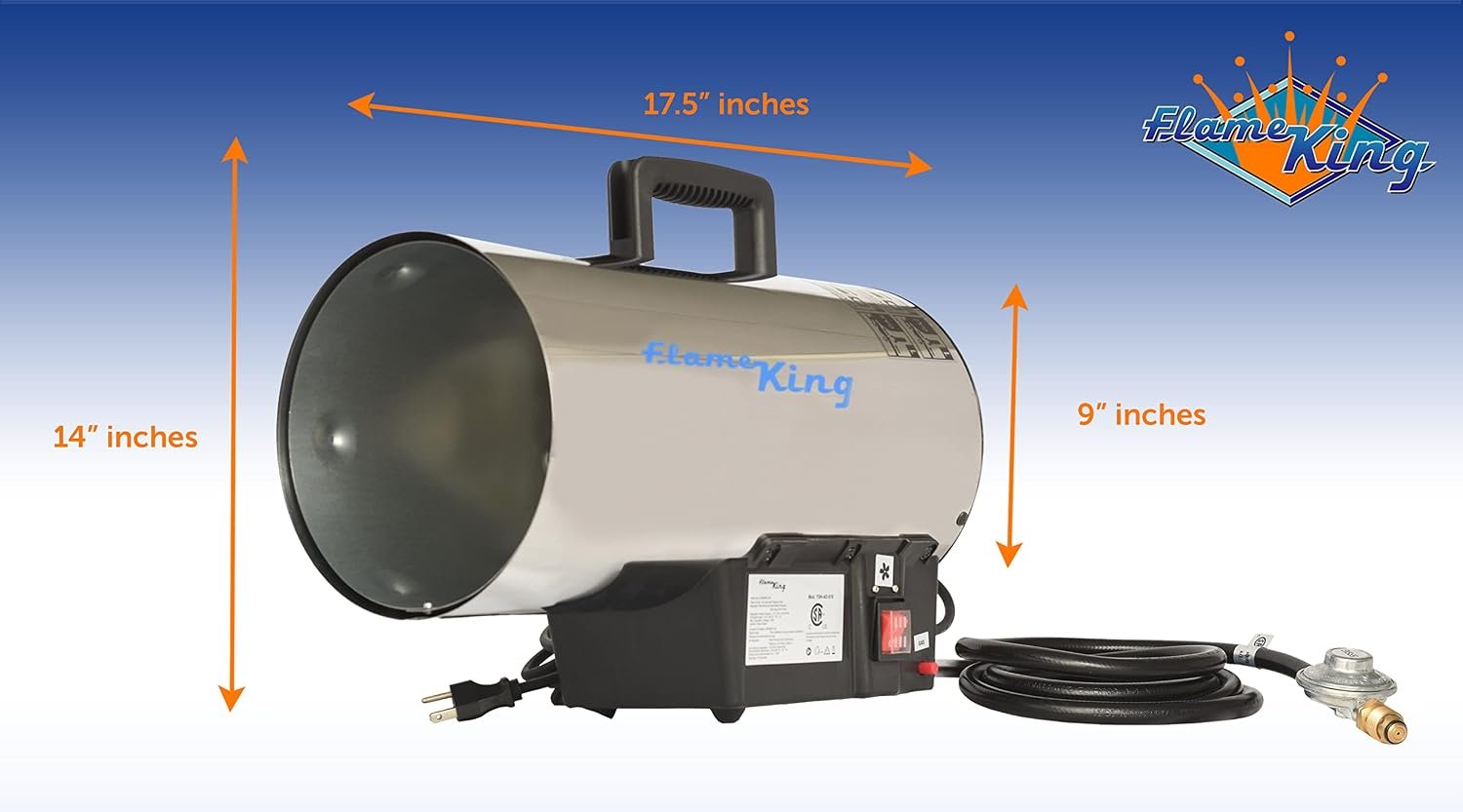 Flame King YSNAD018 Portable Propane Forced Air Heater – 60,000 BTU Outdoor Jobsite and Garage Heating System - Image 4